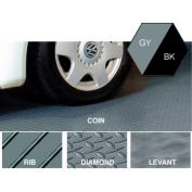 Revêtement de plancher en polyvinyle de 10 pi X 24 pi, motif à losanges, noir