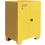 Global Industrial™ Inflammable Cabinet W/Legs, Manual Close Double Door, 120 Gal., 59"Wx34"Dx69"H