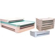 Molded Fiberglass Stackable Conveyor/Assembly Tray 630101 -24-1/4"L x 24-1/4"W x 2-1/4"H, White