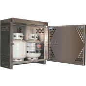 Aluminum Vertical Gas Cylinder Cabinet - 2 Cylinder Capacity, Manual Close
