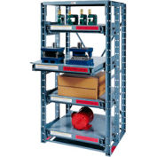 Extra Heavy Duty Roll Out Shelving Starter, 48W" x 48D" x 72H", 3 Shelves, Gray