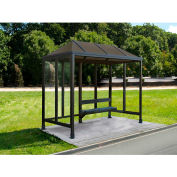 Smoking Shelter Vented Poly-Hip Roof Three Sided With Open Front 10' X 5'