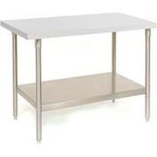Global Industrial 72 x 30 Plastic Laminate Square Edge Workbench with SS Legs and Lower Shelf