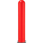 Global Industrial™ Smooth Bollard Post Sleeve, 8" HDPE Dome Top, Rouge