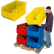 Quantum Plastic Hulk Stacking Bin, 19-7/8"W x 36"D x 17-1/2"H, Jaune