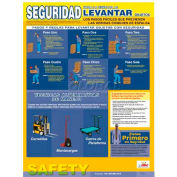 Affiche, sécurité de levage arrière (espagnol), 24 x 18