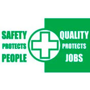 Banner, sécurité protège les gens Quality Protects Job, 3 pi x 5 pi