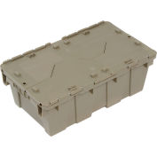 Global Industrial Plastic Attached Lid Shipping and Storage Container 19-5/8x11-7/8x7 Gray