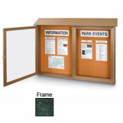 United Visual produits Double porte extérieure Message Center - 45" W x 30" H - vert forêt