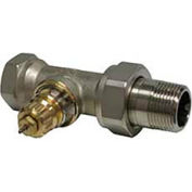 Corps vanne radiateur ou plinthe - 1/2" tout droit sur 2 tubes vapeur