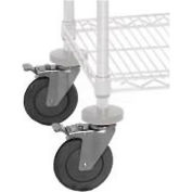 Quantum WR-00H Caster Kit for Chrome Wire Shelving 4 Swivel with 2 Brakes