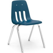 Chaise de salle de classe Virco® 9018 Series™ classique - dossier bleu marine à fentes, qté par paquet : 4