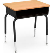 Virco® 785 Open Front Desk - Maple Laminate Top/Black Book Box/Black Frame - Pkg Qty 2