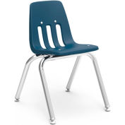 Chaise de salle de classe Virco® 9014 Series™ classique - dossier bleu marine à fentes, qté par paquet : 4