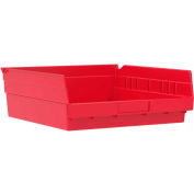 Akro-Mils Plastic Nesting Storage Shelf Bin 30170 - 11-1/8"W x 11-5/8"D x 4"H Rouge, qté par paquet : 12