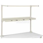 Global Industrial Cantilever Upper Steel Shelf with 6 Single Outlets 72"W - Tan
