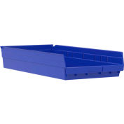 Akro-Mils Plastic Nesting Storage Shelf Bin 30174 - 11-1/8"W x 23-5/8"D x 4"H Bleu, qté par paquet : 6