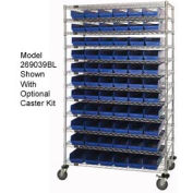 Global Industrial™ Chrome Wire Shelving avec 66 4"H Bacs en plastique, 48x14x74