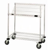 Global Industrial™ Easy Access Slant Shelf Chrome Wire Cart 36"L x 18"W x 40"H