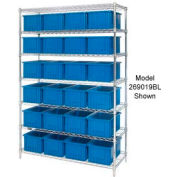 Global Industrial™ Chrome Wire Shelving With 36 3"H Grid Container Blue, 60x24x63