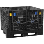 Buckhorn BN4845512010000 Folding Bulk Shipping Container - 48"L x 45"W x 50"H, 2000 Lb. Cap. Black