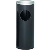 Steel Ash And Trash Urn 3 Gallon Black With Aluminum Top 10" Dia. x 25"H 3000BK