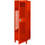 Global Industrial™ Welded Security Gear Locker W/Door, Foot Locker & Legs, 24"Wx18"Dx72"H, Red