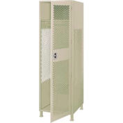 Global Industrial Welded Security Gear Locker W/Door & Legs, 24"Wx24"Dx72"H, Putty