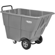 Global Industrial Deluxe Plastic Tilt Truck, Gray, 1/2 Cubic Yard/750 Lb. Capacity