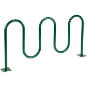 Global Industrial Wave Bike Rack, 7-Bike Capacity, Flange Mount, Green