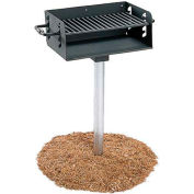 ADA Rotating Pedestal Outdoor Grill With 3-1/2" Dia. Post(280 Sq. In. Cooking Surface)