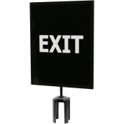 Queueway Acrylique Signe, Double Sided, « Exit », 11"x14 », Noir/Blanc