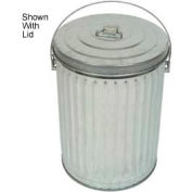 Witt Industries Outdoor Galvanized Steel Corrosion Resistant Trash Can, 10 Gallon, Argent