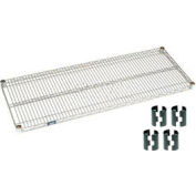 Nexelate® Étagère de fil d’époxy argentée 72 x 18 avec clips