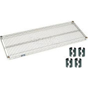 Nexelate® Silver Epoxy Wire Shelf 60 x 24 with Clips