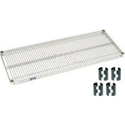 Nexelate® Étagère de fil d’époxy argentée 60 x 24 avec clips