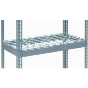 Étagère supplémentaire industrielle™ mondiale, double risse, platelage métallique, 48"L x 24"P, gris, États-Unis