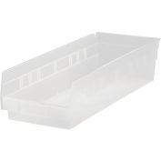 Plastic Nesting Storage Shelf Bin QSB110CL 11-1/8"W x 17-7/8"D x 4"H Clair, qté par paquet : 8