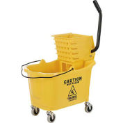 Global Industrial™ Mop Bucket And Wringer Combo 38 Qt., Side Press, Yellow