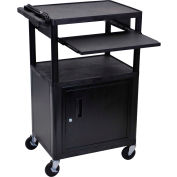 Luxor Security AV Cart with Pull-Out Laptop Shelf 42"H