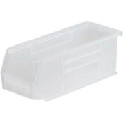 Akro-Mils® AkroBin® Plastic Stack & Hang Bin, 4-1/8"W x 10-7/8"D x 4"H, Clear - Pkg Qty 12