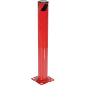 Une borne en acier rouge avec bouchon amovible 36" H x 4-1/2 » dia.