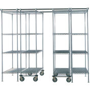 Nexel® Space-Trac 6 Unit Storage Shelving, Chrome, 48"W x 18"W x 74"H - 12 ft