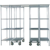 Nexel® Space-Trac 4 Unit Storage Shelving, Poly-Z-Brite®, 48"W x 24"D x 86"H - 12 ft