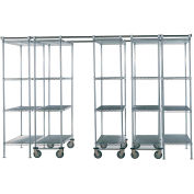 Nexel® Space-Trac 5 Unit Storage Shelving, Poly-Z-Brite®, 36"W x 21"D x 74"H - 12 ft