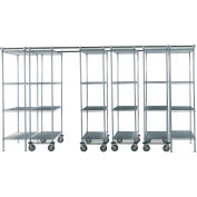 Nexel® Space-Trac 6 Unit Storage Shelving, Poly-Z-Brite®, 36"W x 18"D x 86"H - 12 ft