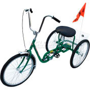 Tricycle industriel 250 Lb capacité 3 vitesse frein à rétropédalage vert