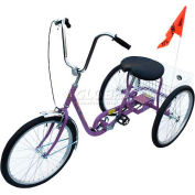 Tricycle industriel 250 Lb capacité monovitesse frein à rétropédalage violet
