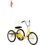 Medium Duty Tricycle industriel 350 lb capacité monovitesse frein à rétropédalage jaune