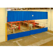 Global Industrial™ Blue Curtain Wall Partition with Clear Vision Strip 12 x 8 